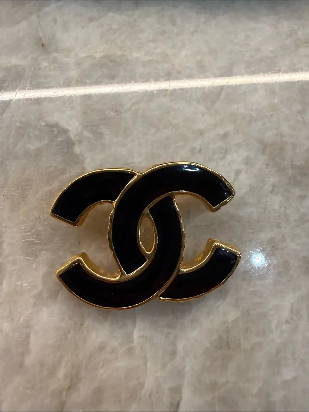 CHANEL Black and Gold CC Logo Key/Card Holder